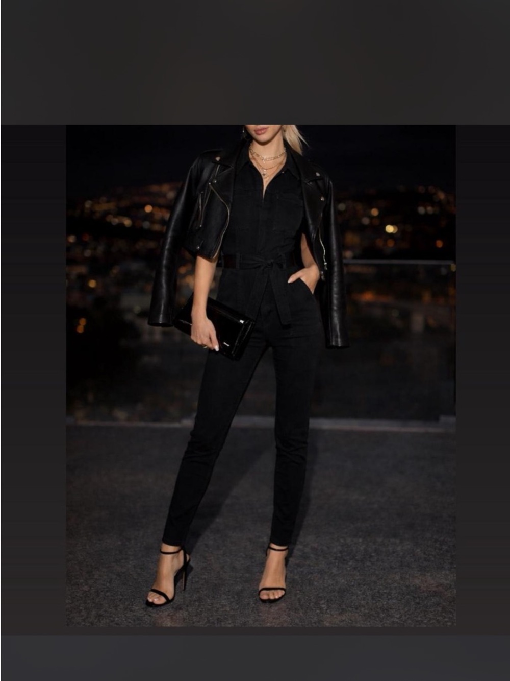 Aritzia Black Slim Utility Jumpsuit